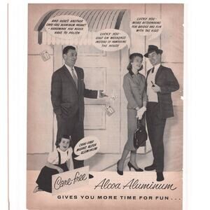 Alcoa Aluminum Magazine Advertisement 1957 Vtg Midcentury Industry Home Decor